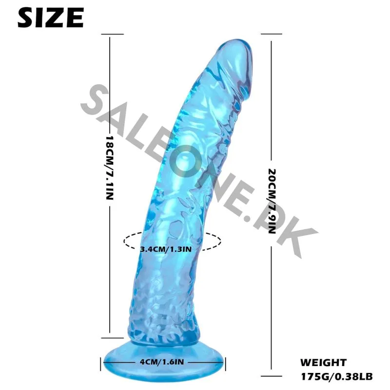 7.9inch Blue Soft Realistic Dildo | Suction Cup