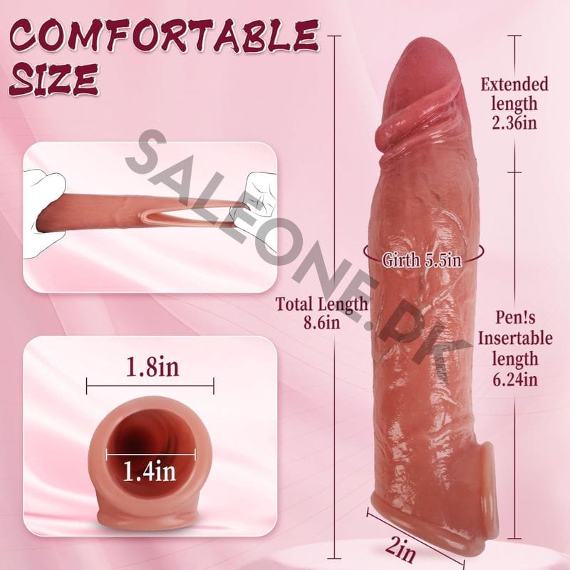 Reusable 8.6 Silicone Cock Sleeve Enlarger