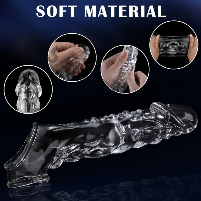 3.6 Inch Clear Reusable Penis Sleeve In Pakistan | Sex Toys