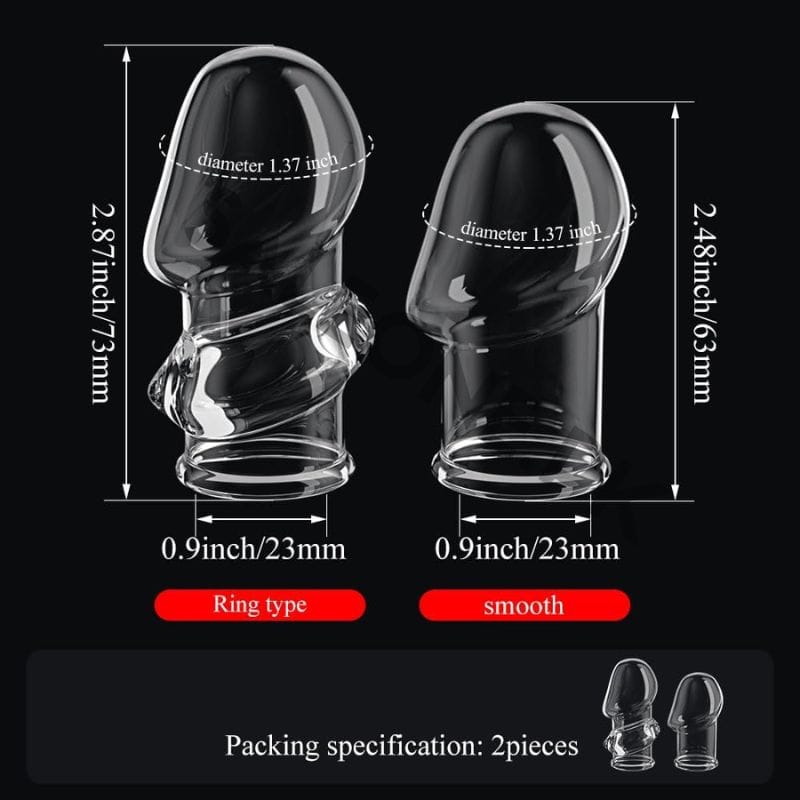 2-Pcs Soft Stretch Cock Girth Enhancer Sleeve In Pakistan