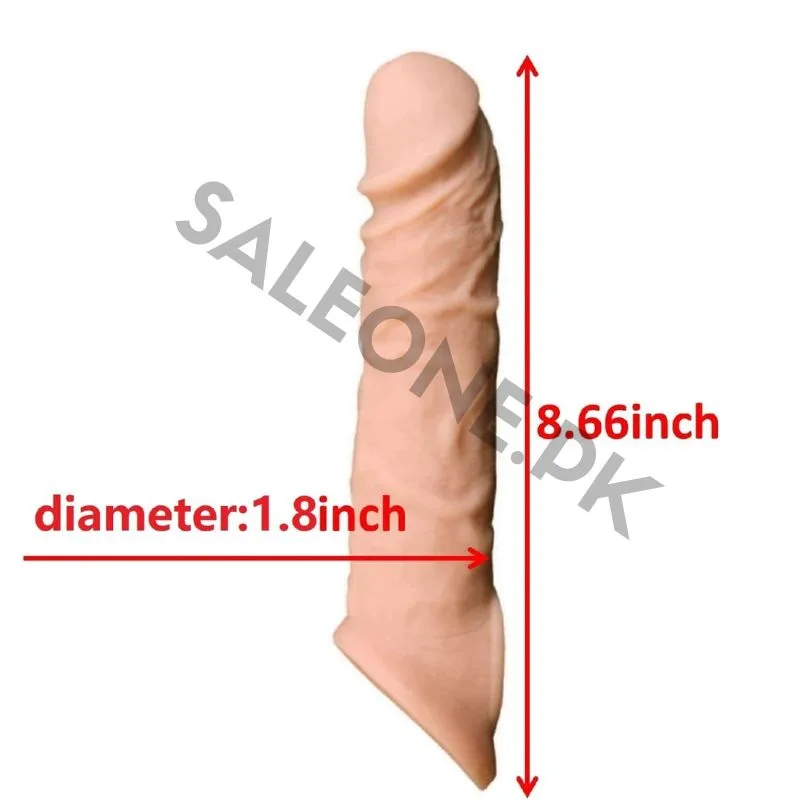 8.7 inch Reusable Male Super Silicone Sleeve Extender