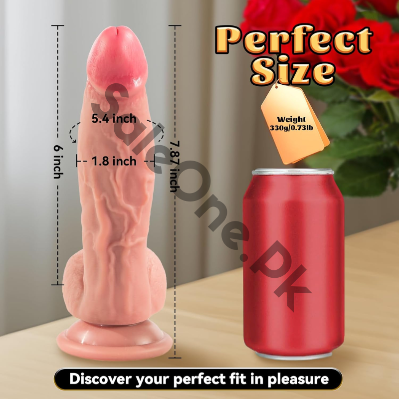 7.87" Realistic Silicone Dildo with Strong Suction Cup - Image 2